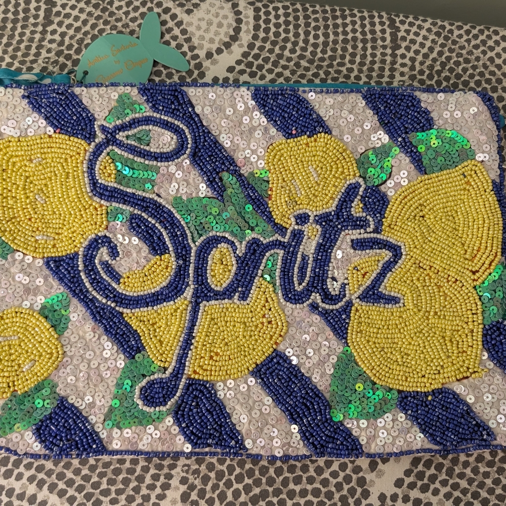 Beaded Spritz Clutch with Lemons